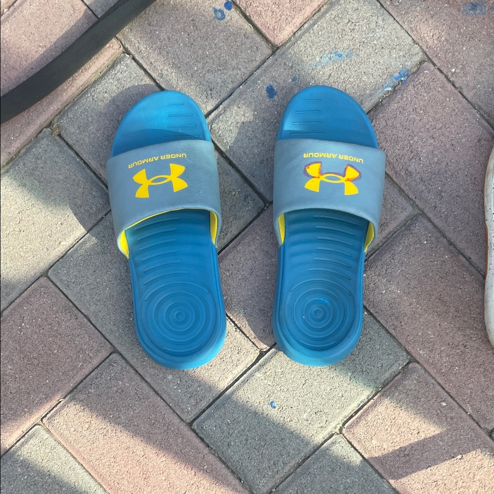 Under Armour Kids Blue and Yellow Sandals